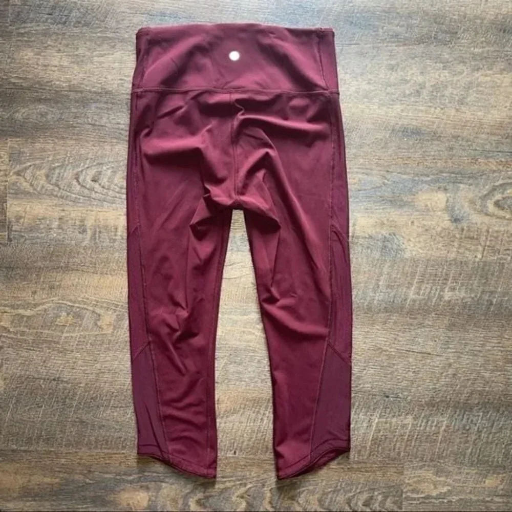 Lululemon Deep Rouge Body Con Crop Leggings 8